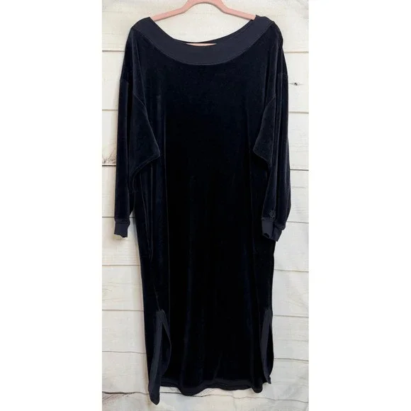 Vintage Christian Dior Velour Lounge Dress Saks Fifth Avenue Blue L 361668 - Picture 1 of 7